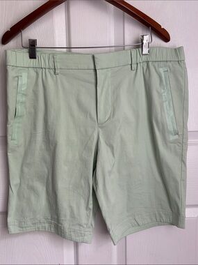 BOSS Mint Green Athleisure Comfort Stretch Men's Shorts Size 36 R Golf Resort